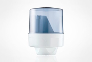 [D519] MAXI - TRANSPARENT TOP W/ WHITE BASE CENTREPULL ROLL TOWEL DISPENSER