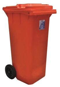 [19411] EDCO HEAVY DUTY BIN WITH WHEELS 120L (RED)