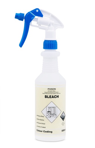 CLEAN PLUS - COLOUR CODED 500 ML BOTTLE – BLEACH -	B30002