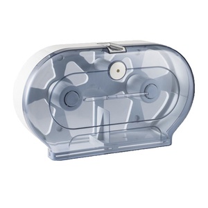 [A59510SP] DOUBLE JUMBO TOILET TISSUE DISPENSER WITH UNIVERSAL KEY (TRANSPARENT)
