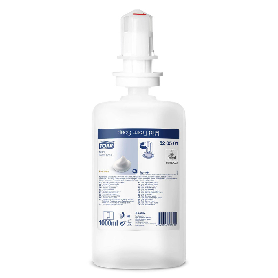 TORK PREMIUM MILD FOAM SOAP CARTRIDGE 1L-S4 X 6