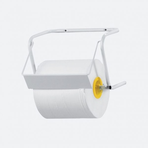 [D522] WHITE METAL WALL MOUNTED INDUSTRIAL ROLL TOWEL DISPENSER