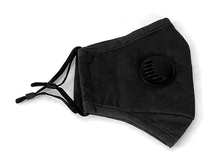 CLEANSTAR - CLOTH FACE MASK WITH VENT AND FILTER - BLACK