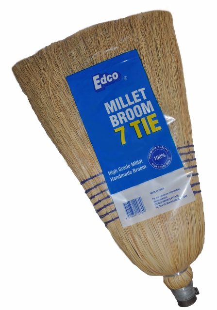 EDCO - MILLET BROOM WITH HANDLE - 7 TIE